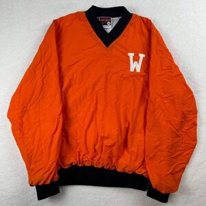 Vintage 90s Phoenix Sportswear Orange College Windbreaker Sweater‎ M Made in USA
